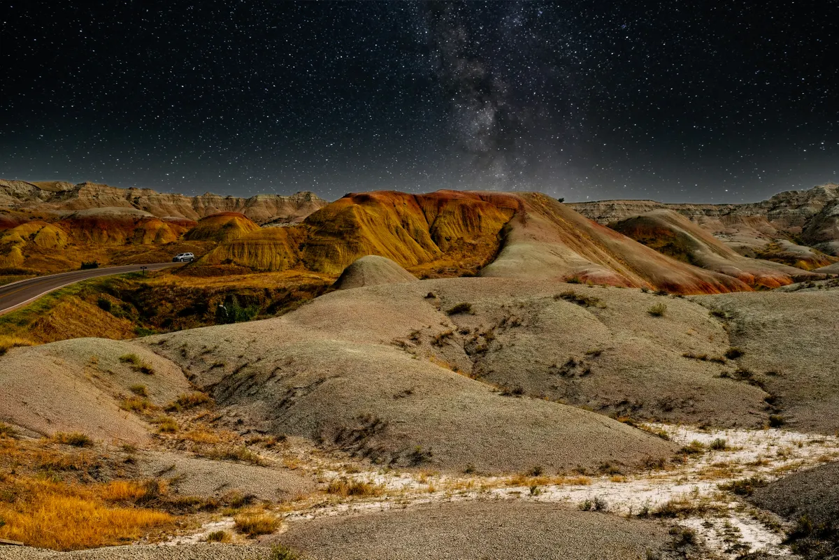 The night sky above Badlands National Park