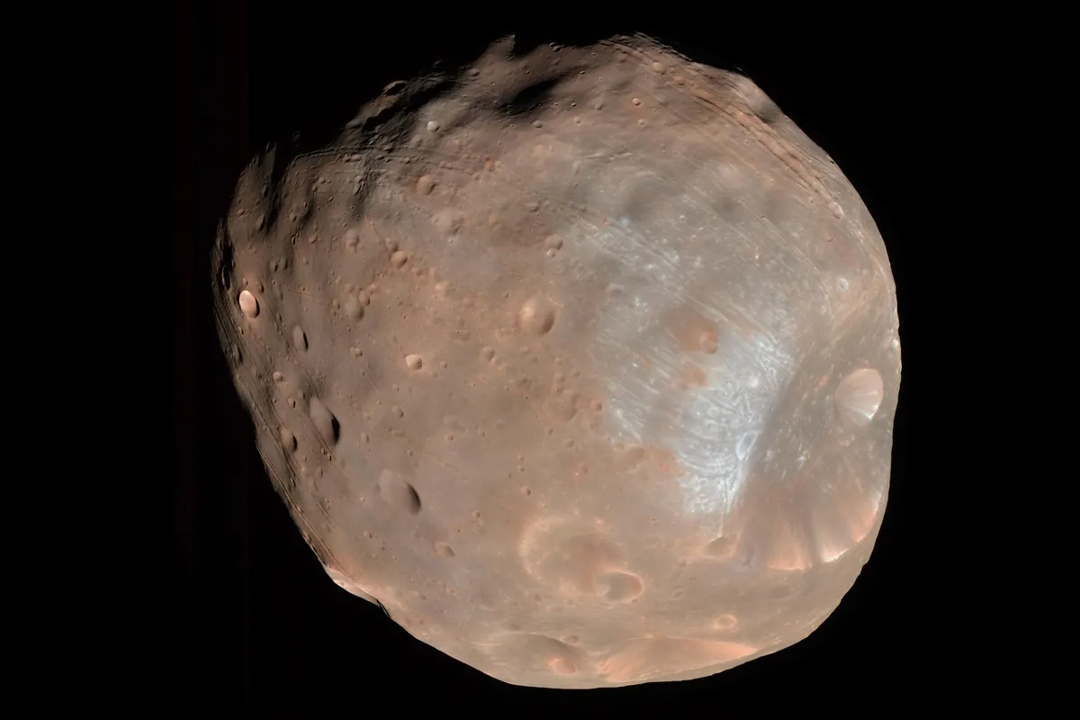 The lumpy, crater-covered Martian moon Phobos